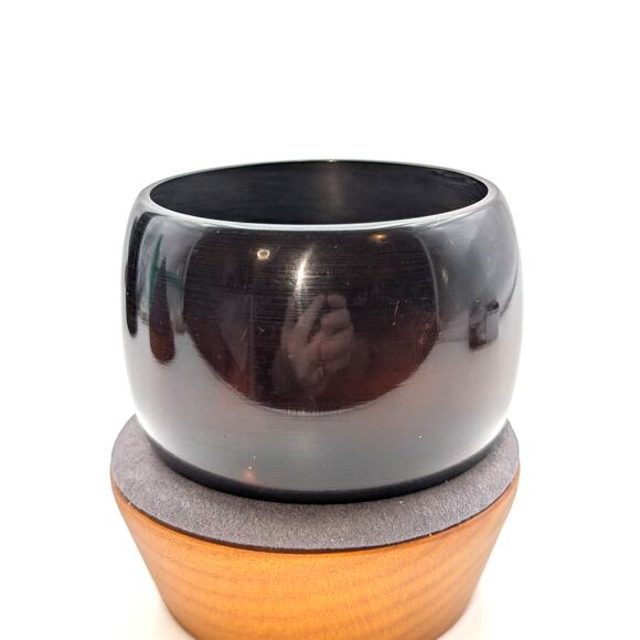 Vintage Cognac Stripe Simichrome Tested Heavy Wide Bangle Bracelet 88.27g - Picture 6 of 10